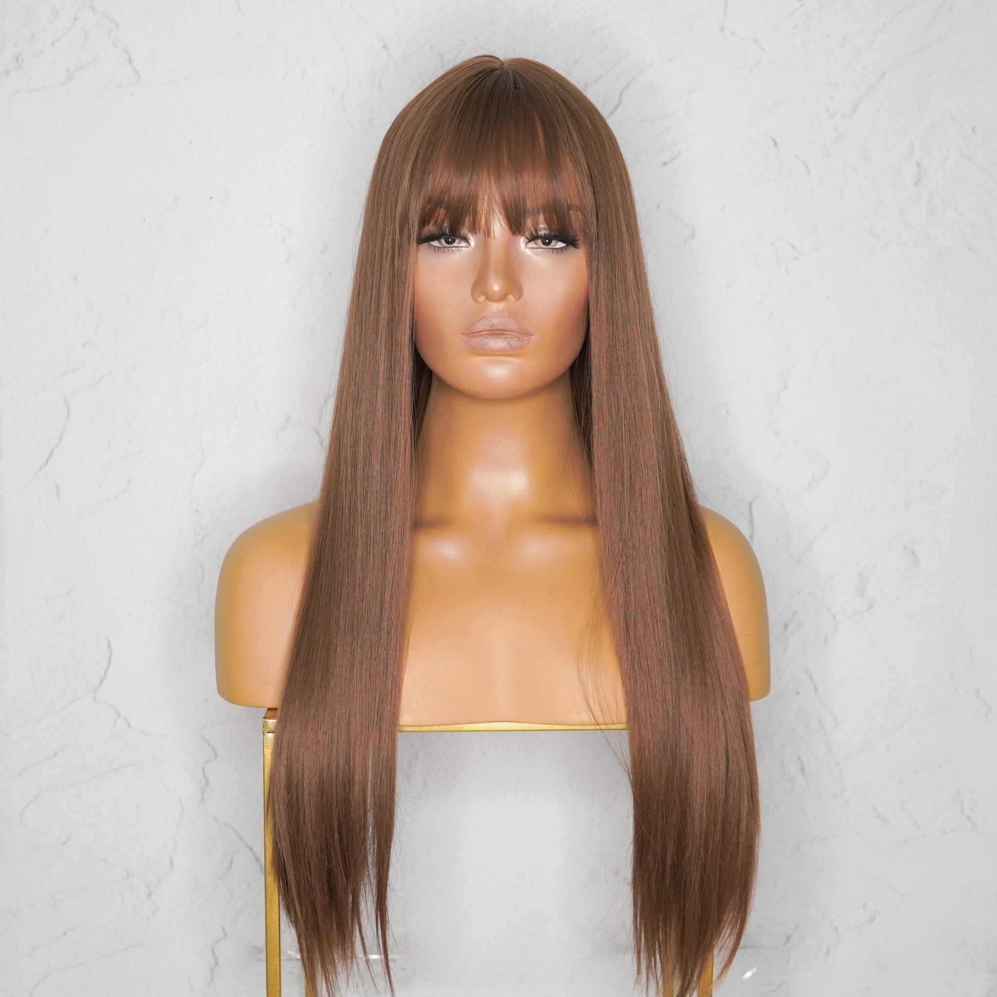 DIANDRA Brown 24" Fringe Wig - Milk & Honey Wigs