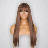 DIANDRA Brown 24" Fringe Wig - Milk & Honey