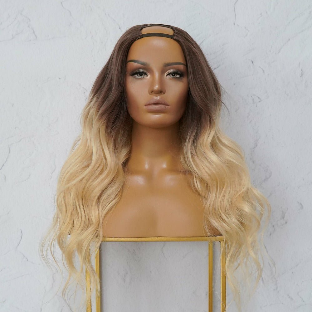 ELENA Ombre Blonde Human Hair U Part Wig - Milk &amp; Honey Wigs