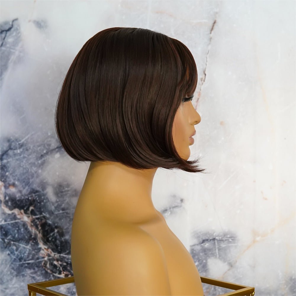 ELLE Dark Brown Fringe Wig - Milk &amp; Honey Wigs