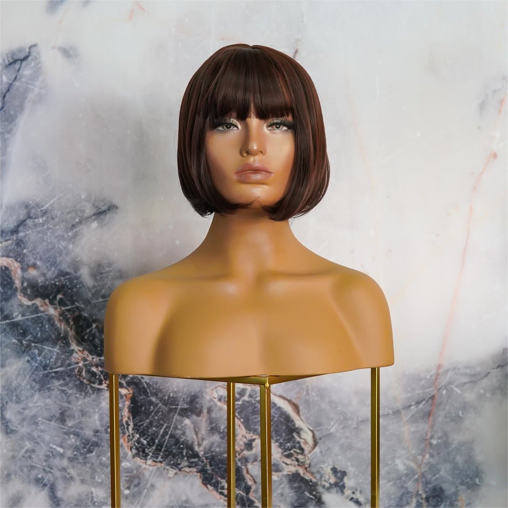ELLE Dark Brown Fringe Wig - Milk &amp; Honey Wigs