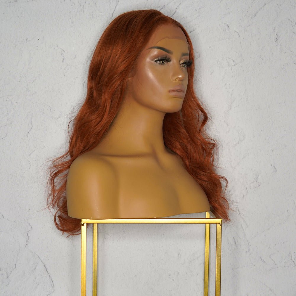 ERIKA Red Human Hair Lace Front Wig - Milk & Honey