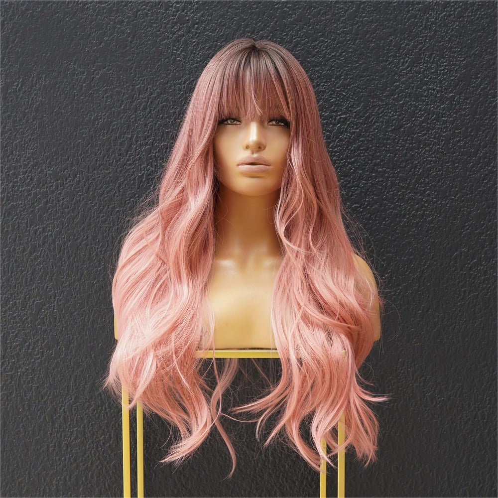 EVA Pink Ombre Fringe Wig Milk Honey