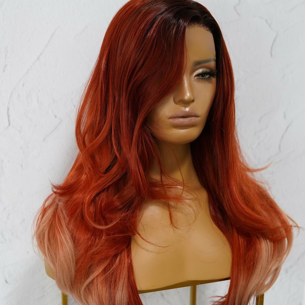 FLAME Ombre Red Lace Front Wig - Milk & Honey
