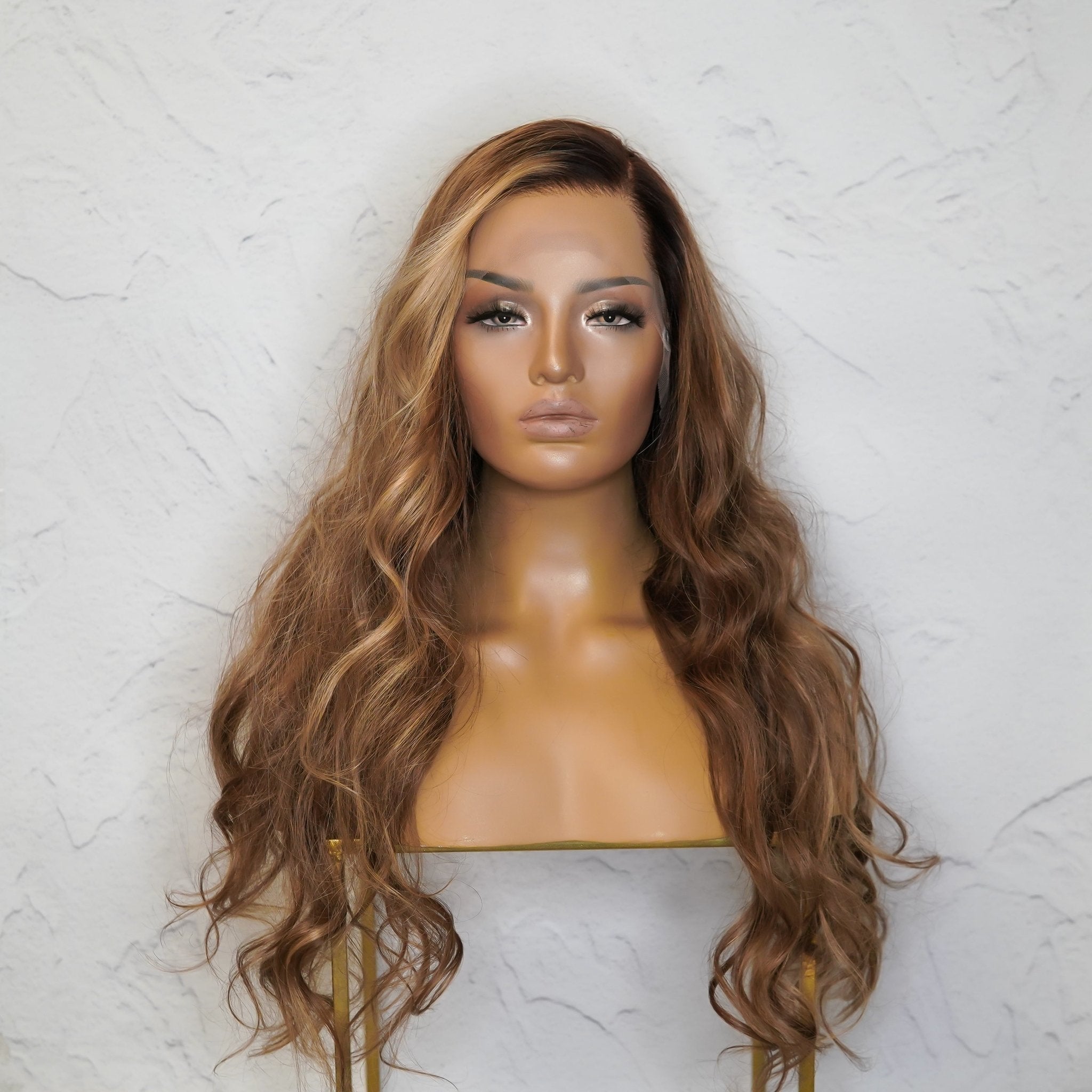 GEMIMA - Ombre Brown Human Hair - Human Hair Wig | Brown, 26 Inch, 13x6 Lace Front, Human Hair | Milk &amp; Honey Wigs