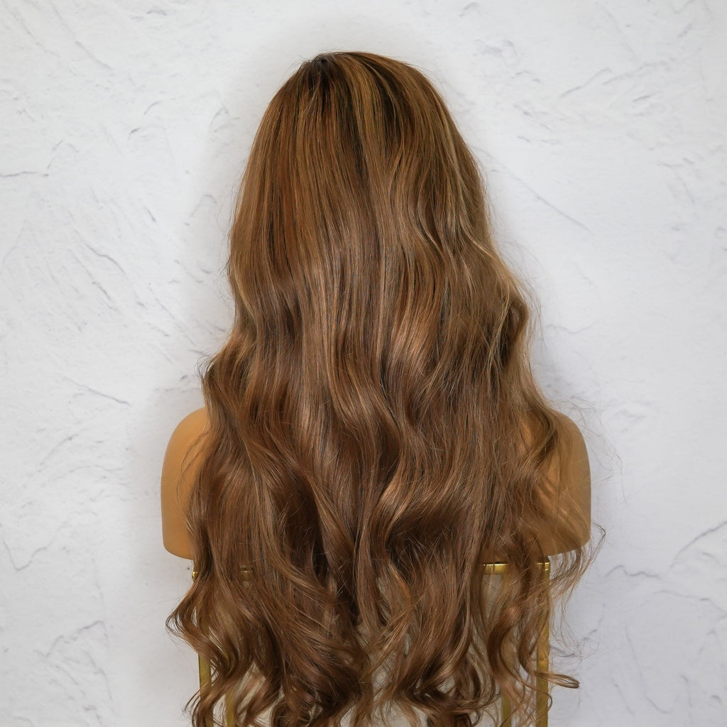 GEMIMA Ombre Human Hair Lace Front Wig - Milk & Honey