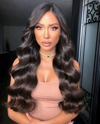 Genius Weft darkest brown shade 2 human hair extensions, 100g | Milk &amp; Honey Wigs