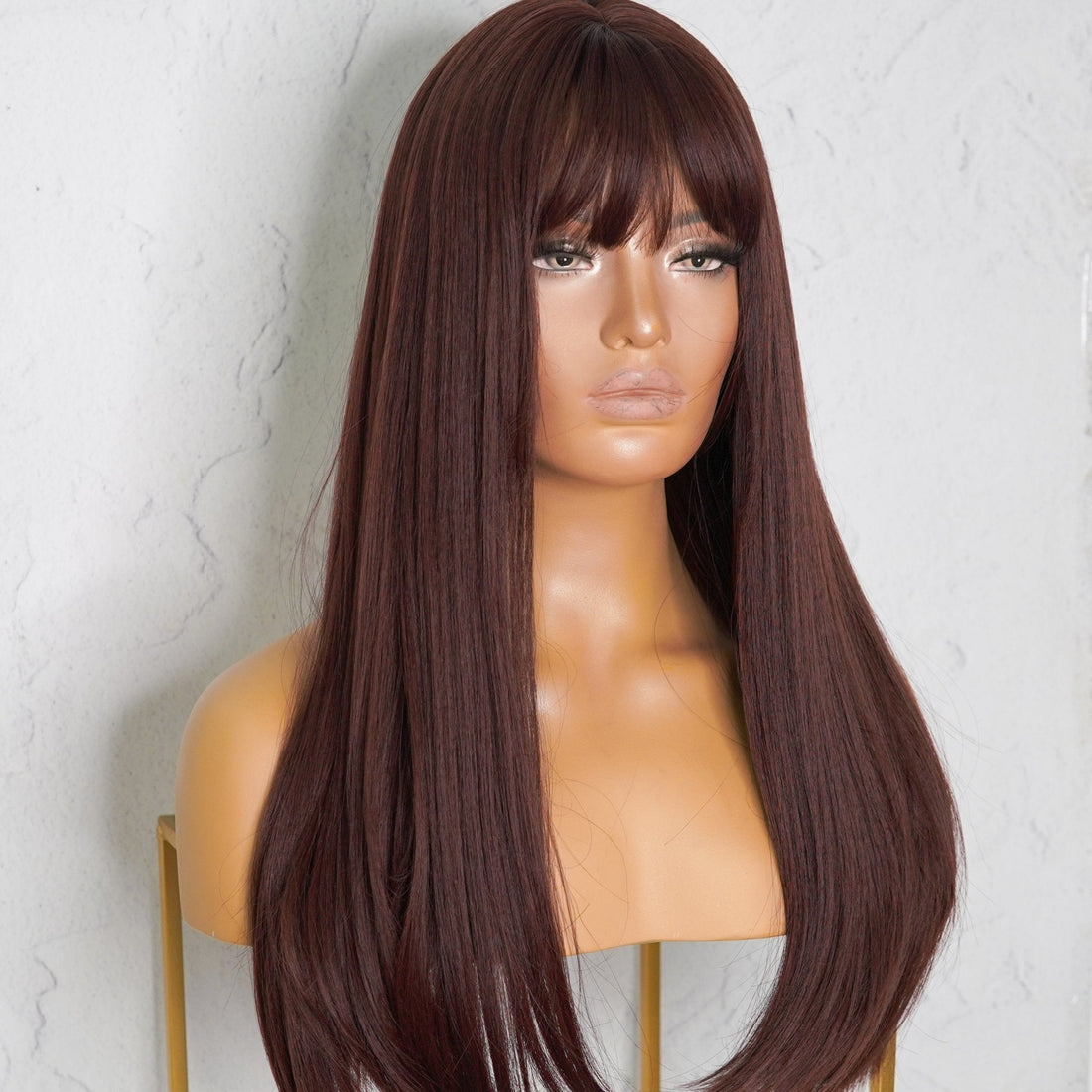 GEORGIE Brown 22&quot; Fringe Wig - Milk &amp; Honey Wigs