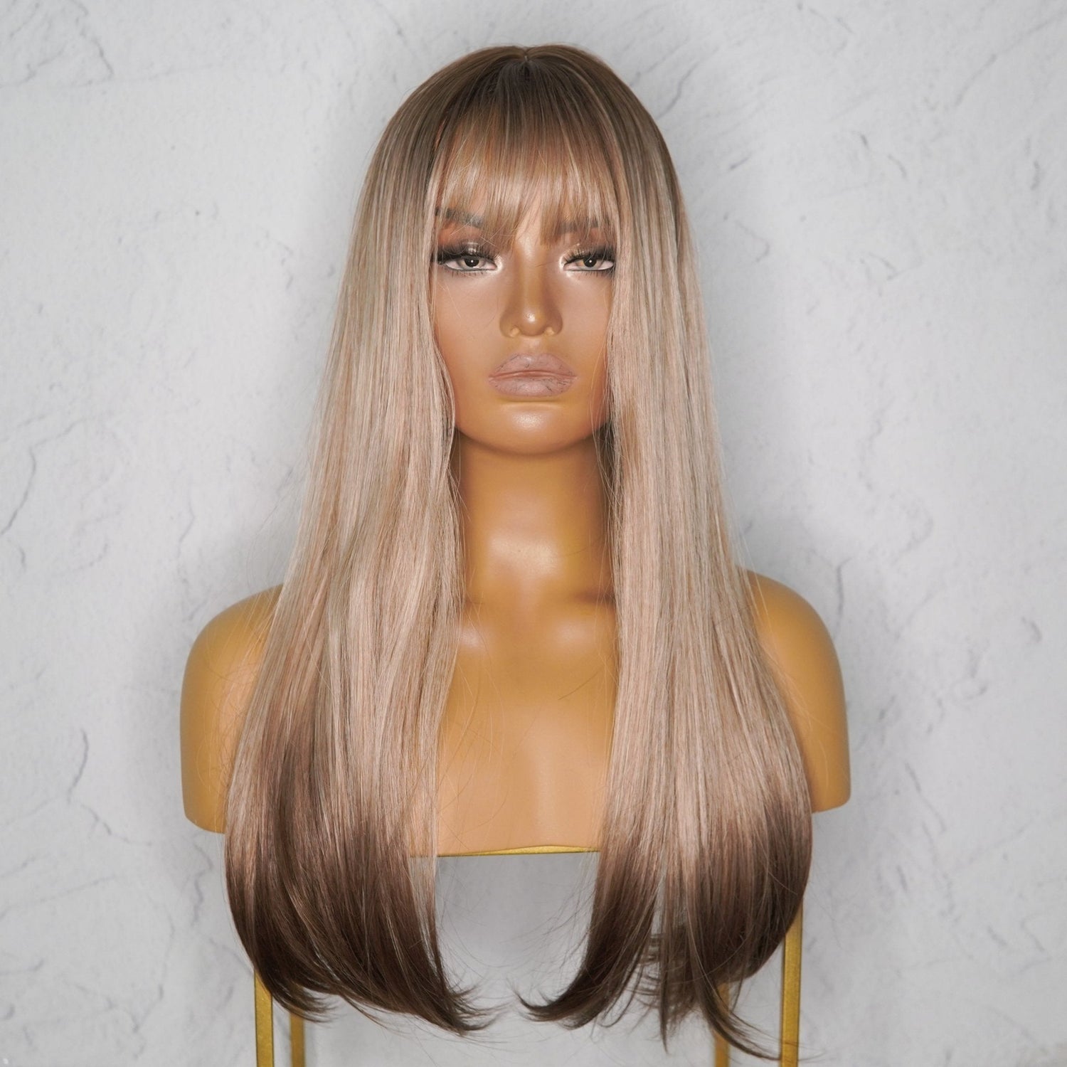 GEORGIE Ombre 22&quot; Fringe Wig - Milk &amp; Honey Wigs