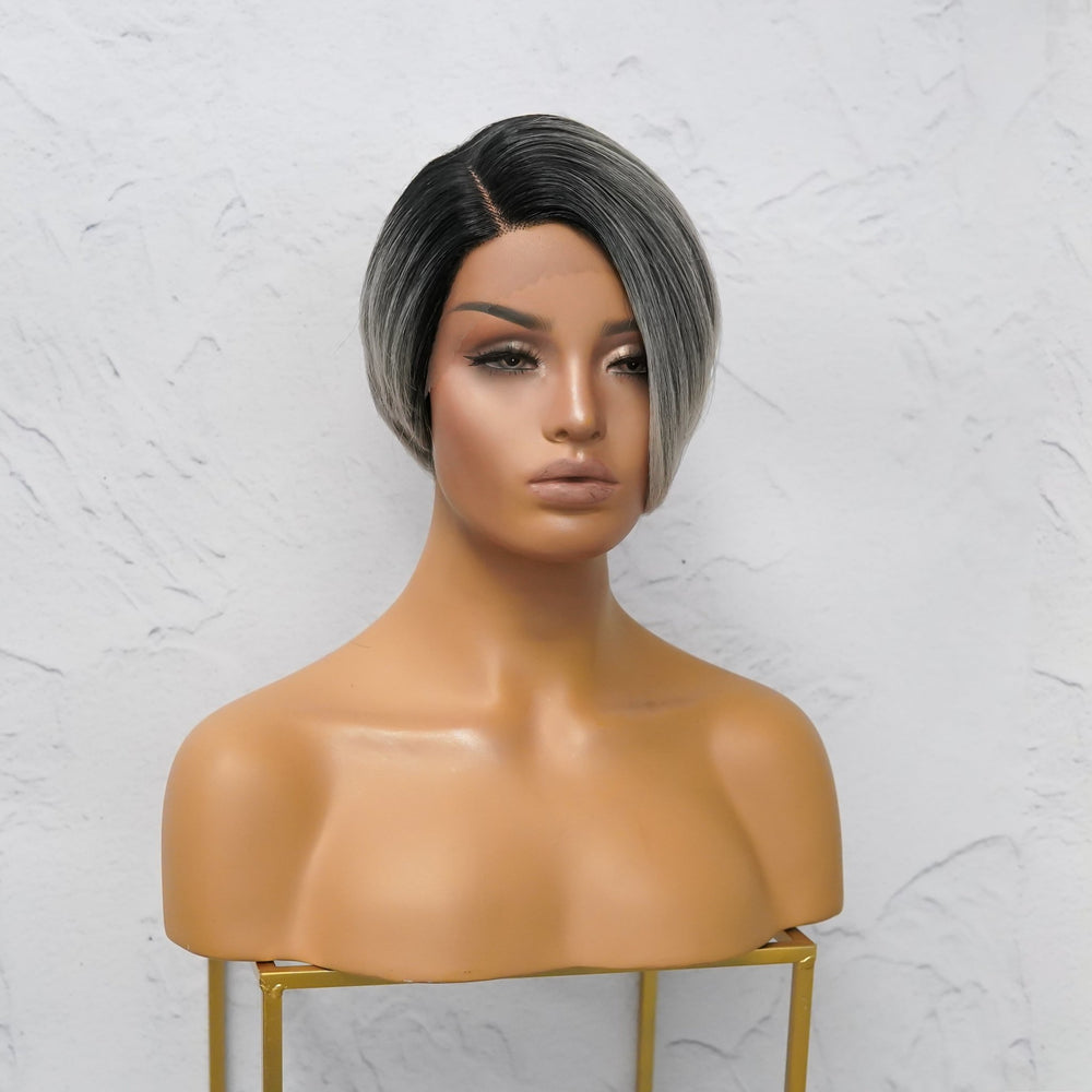 HARRIET Ombre Grey Fringe Wig - Milk & Honey