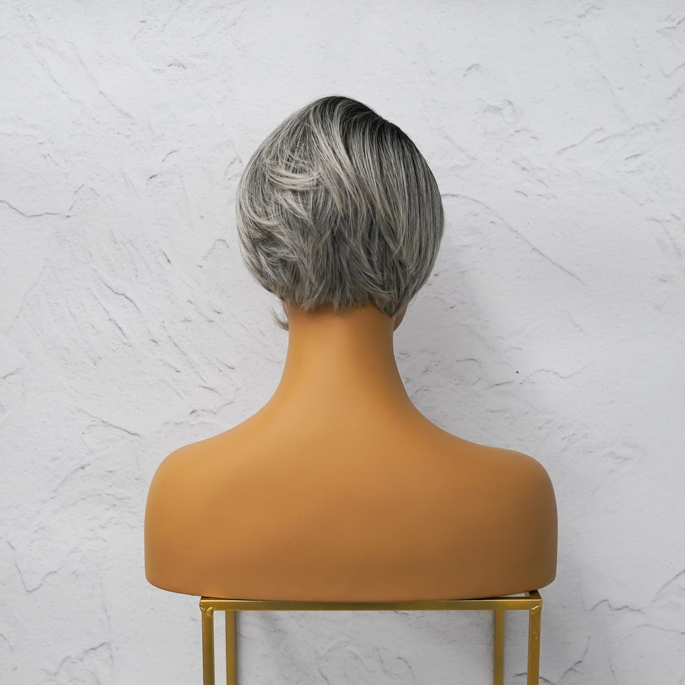 HARRIET Ombre Grey Fringe Wig - Milk & Honey