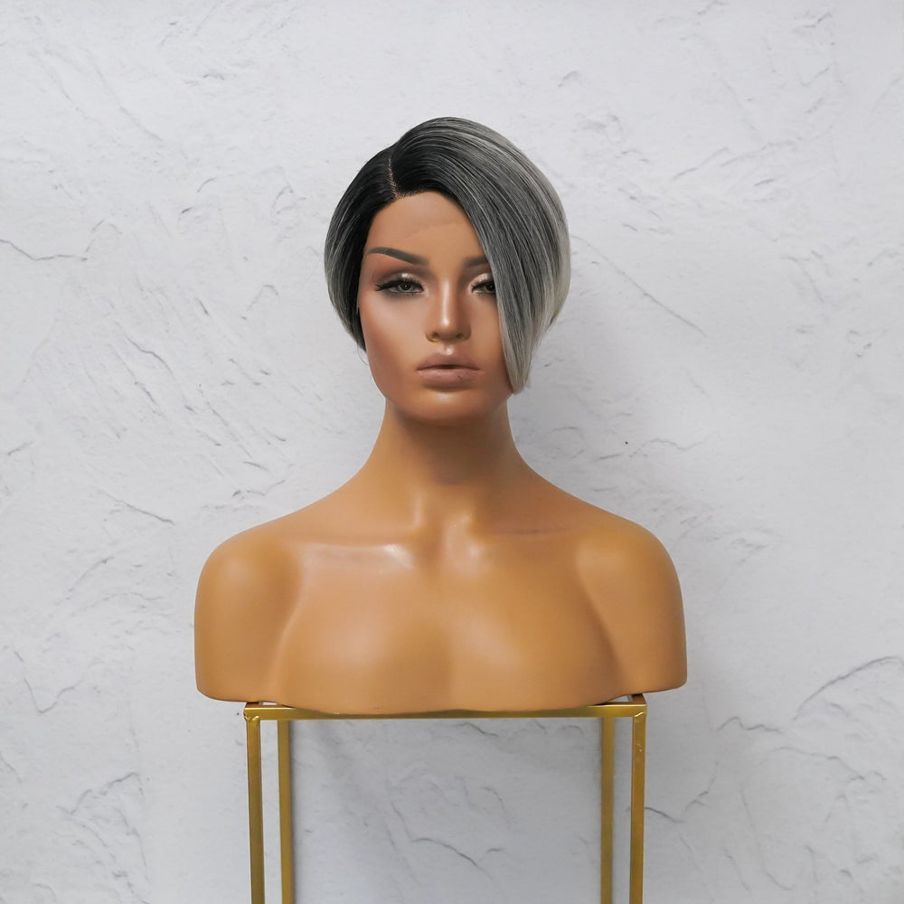 HARRIET Ombre Grey Fringe Wig - Milk & Honey