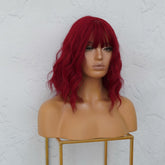 HAYLEY Burgundy Red Bob Fringe Wig - Milk & Honey Wigs