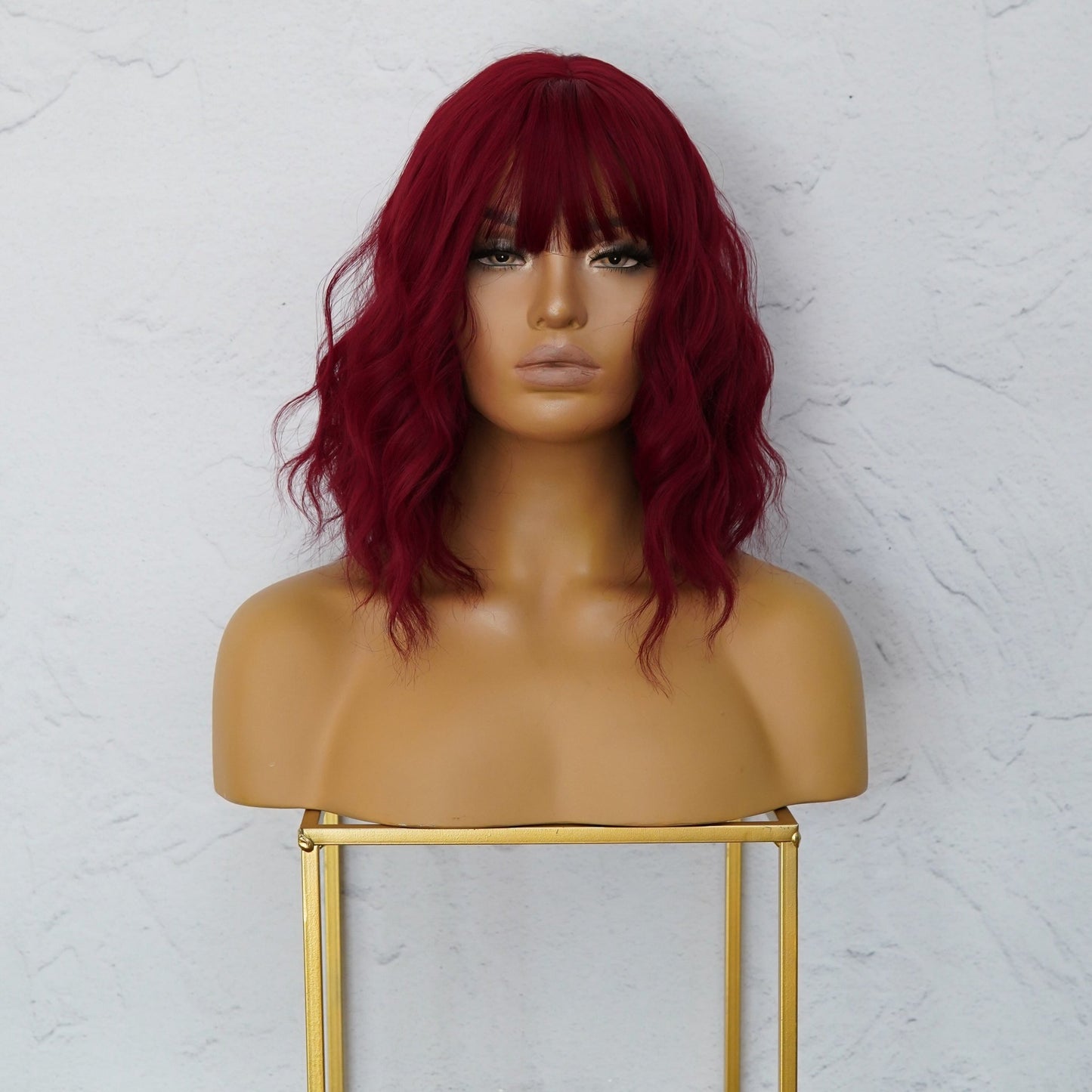 HAYLEY Burgundy Red Bob Fringe Wig - Milk & Honey