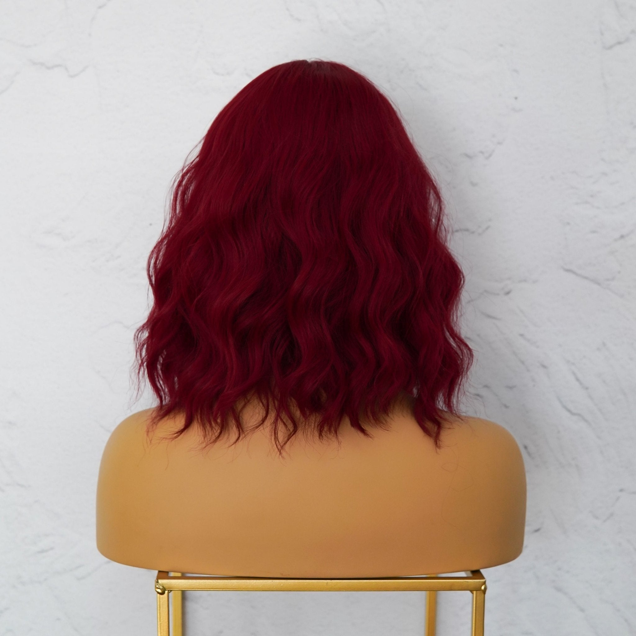 HAYLEY Burgundy Red Bob Fringe Wig - Milk &amp; Honey Wigs