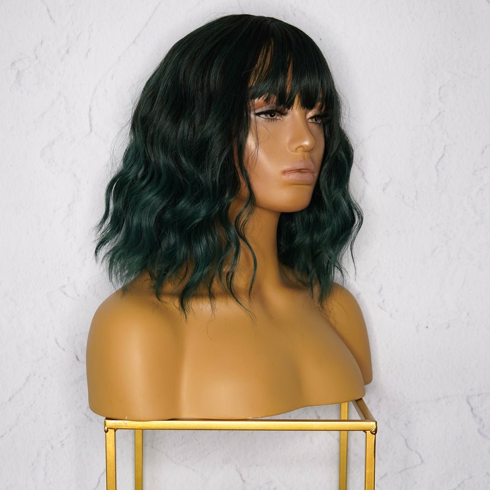 HAYLEY Dark Green Bob Fringe Wig - Milk & Honey Wigs