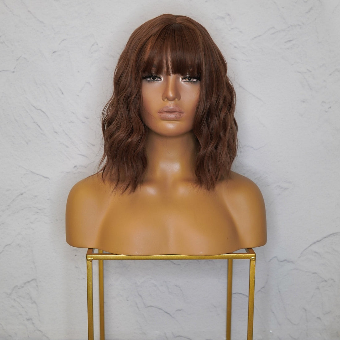 HAYLEY Medium Brown Bob Fringe Wig - Milk &amp; Honey Wigs