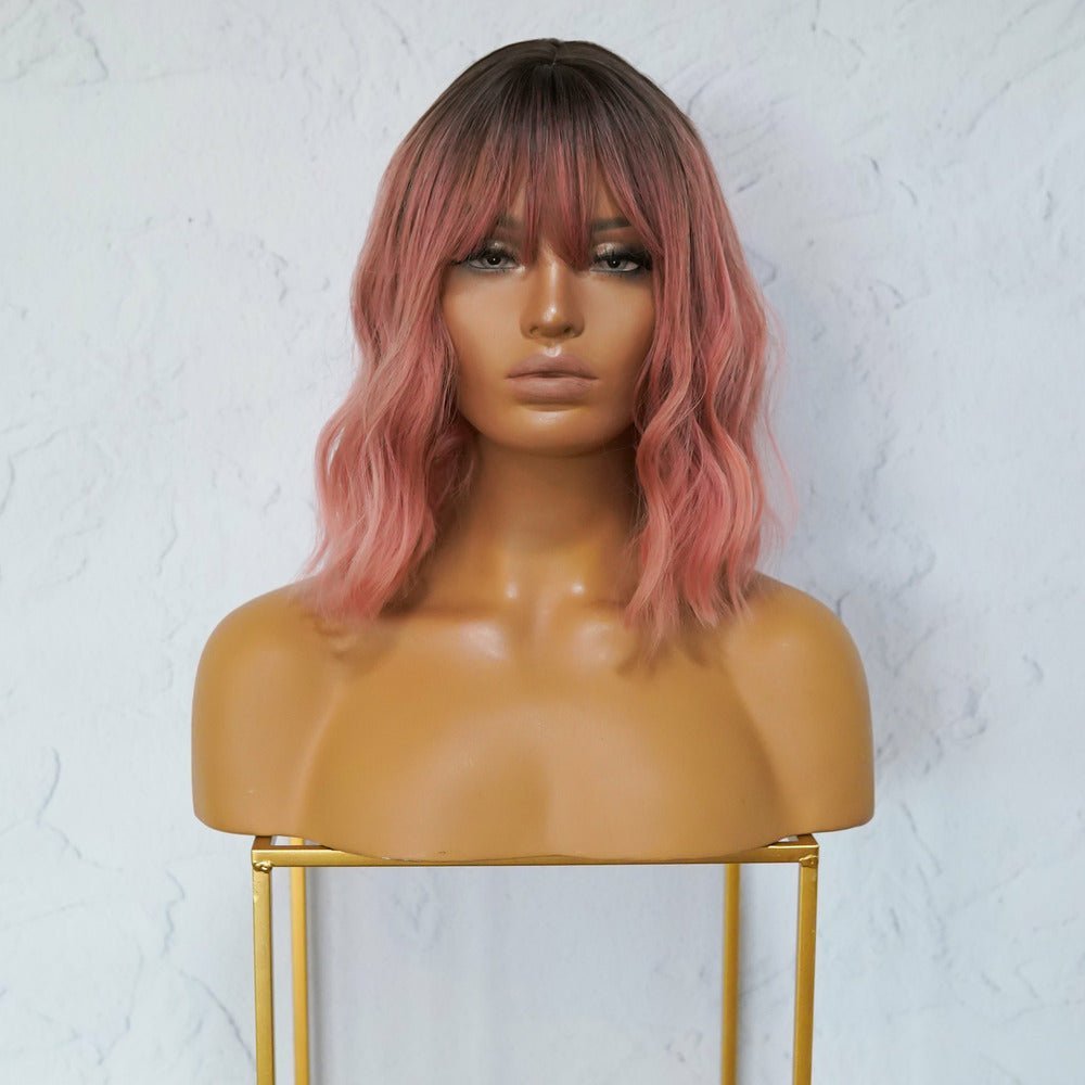 HAYLEY Ombre Pink Bob Fringe Wig - Milk &amp; Honey Wigs