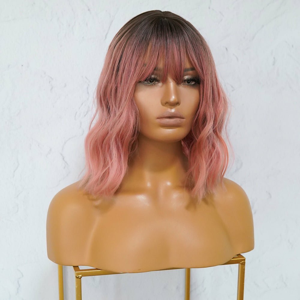 HAYLEY Ombre Pink Bob Fringe Wig - Milk &amp; Honey Wigs