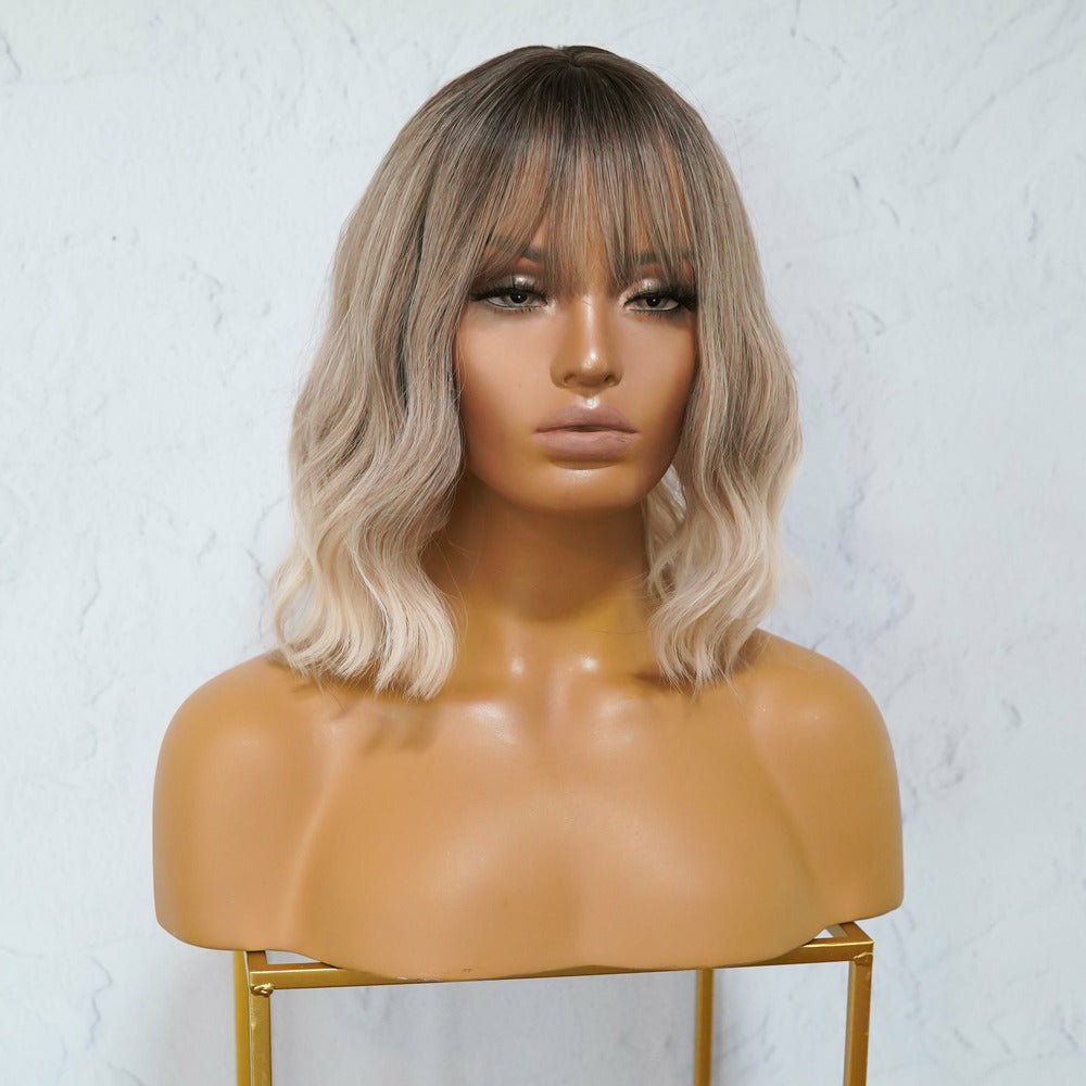 HAYLEY Ombre Three Tone Fringe Wig BLONDE WIGS OMBRE