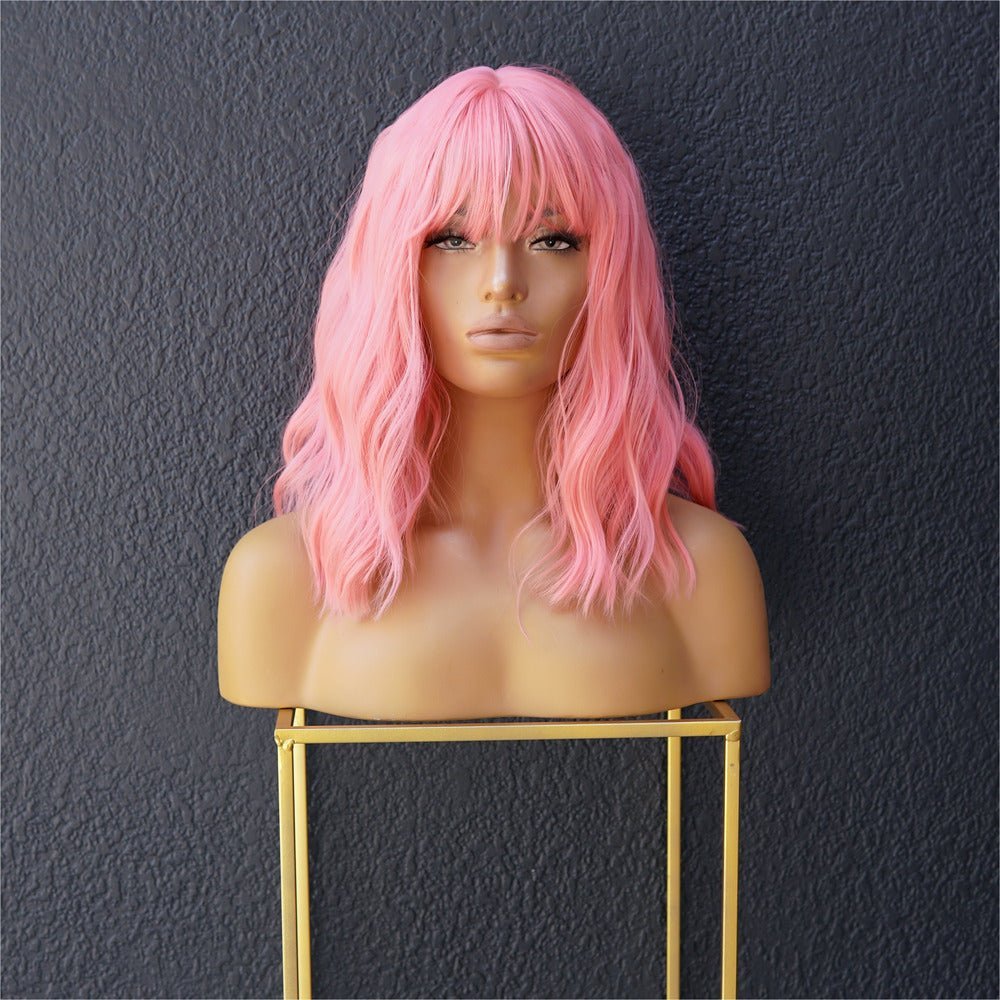 HAYLEY Pink Bob Fringe Wig - Milk &amp; Honey Wigs