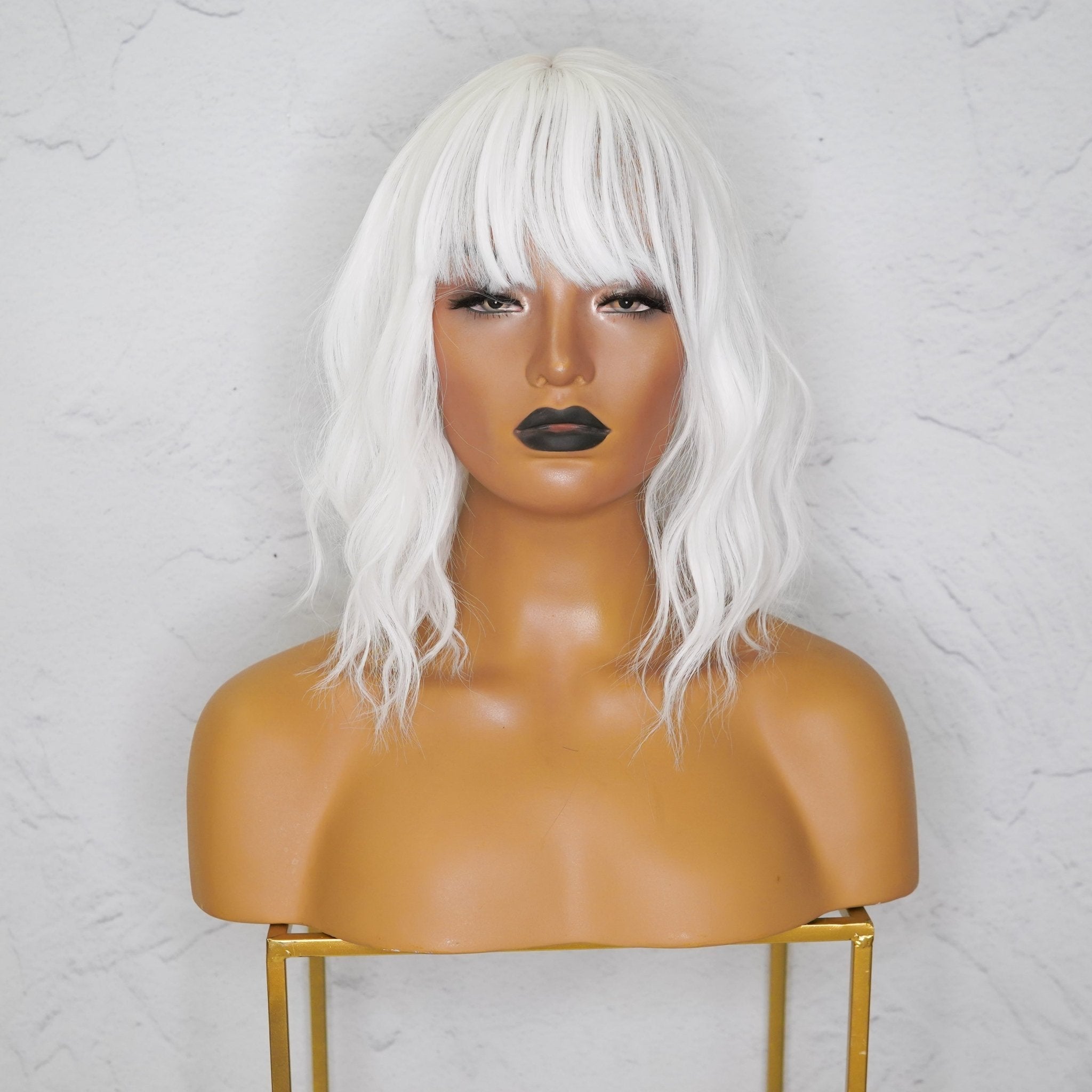 HAYLEY White Bob Fringe Wig - Milk &amp; Honey Wigs