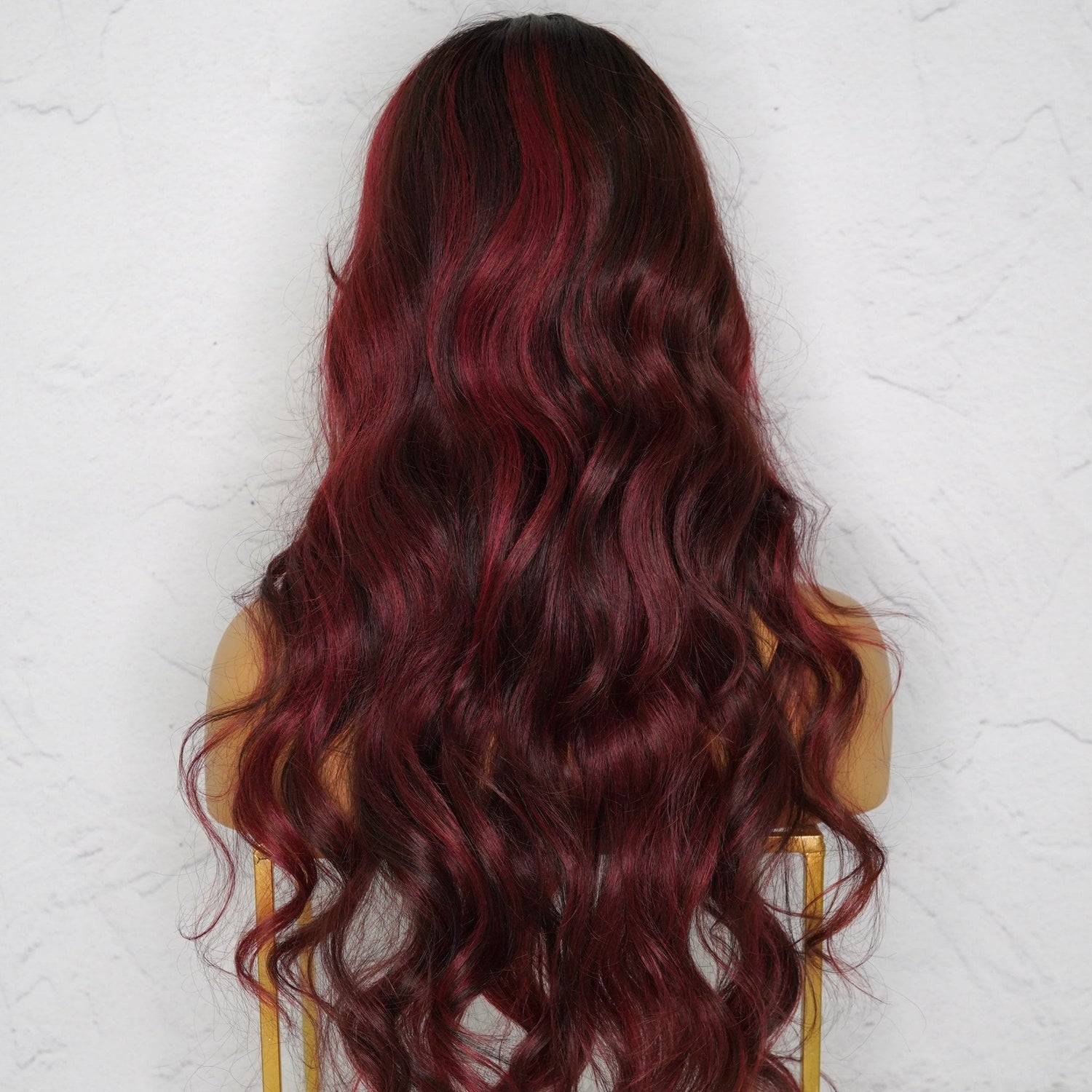 HENLEY Burgundy Lace Fringe Wig - Milk &amp; Honey Wigs