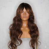 HENLEY Chocolate Brown Lace Fringe Wig - Milk & Honey Wigs