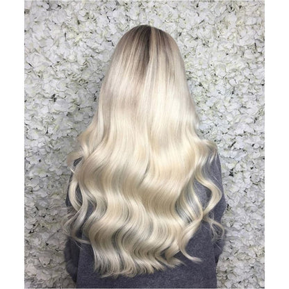 ICY shade 60 human hair clip-in hair extensions | Milk &amp; Honey Wigs