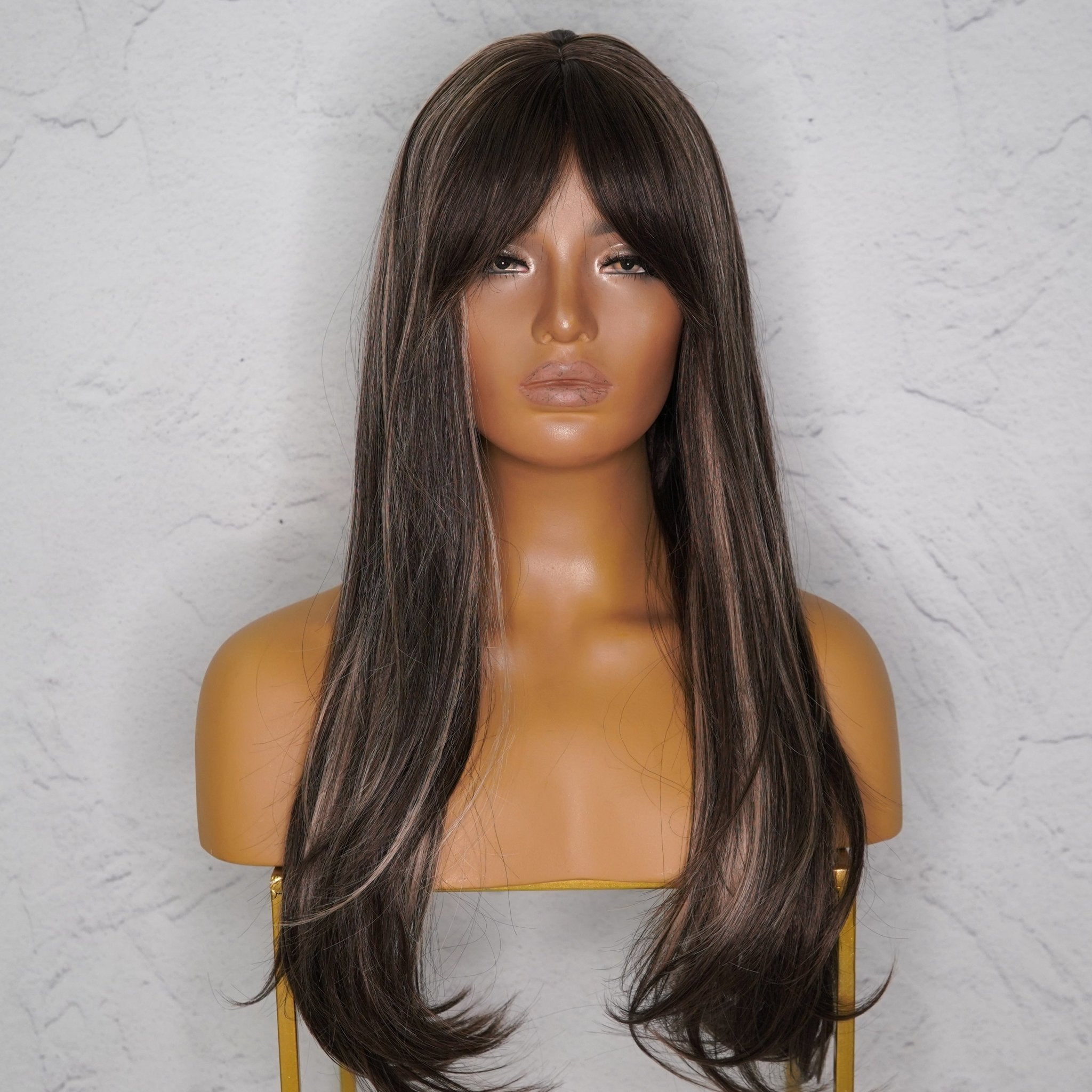 IVY Brown Ombre Fringe Wig - Milk &amp; Honey Wigs