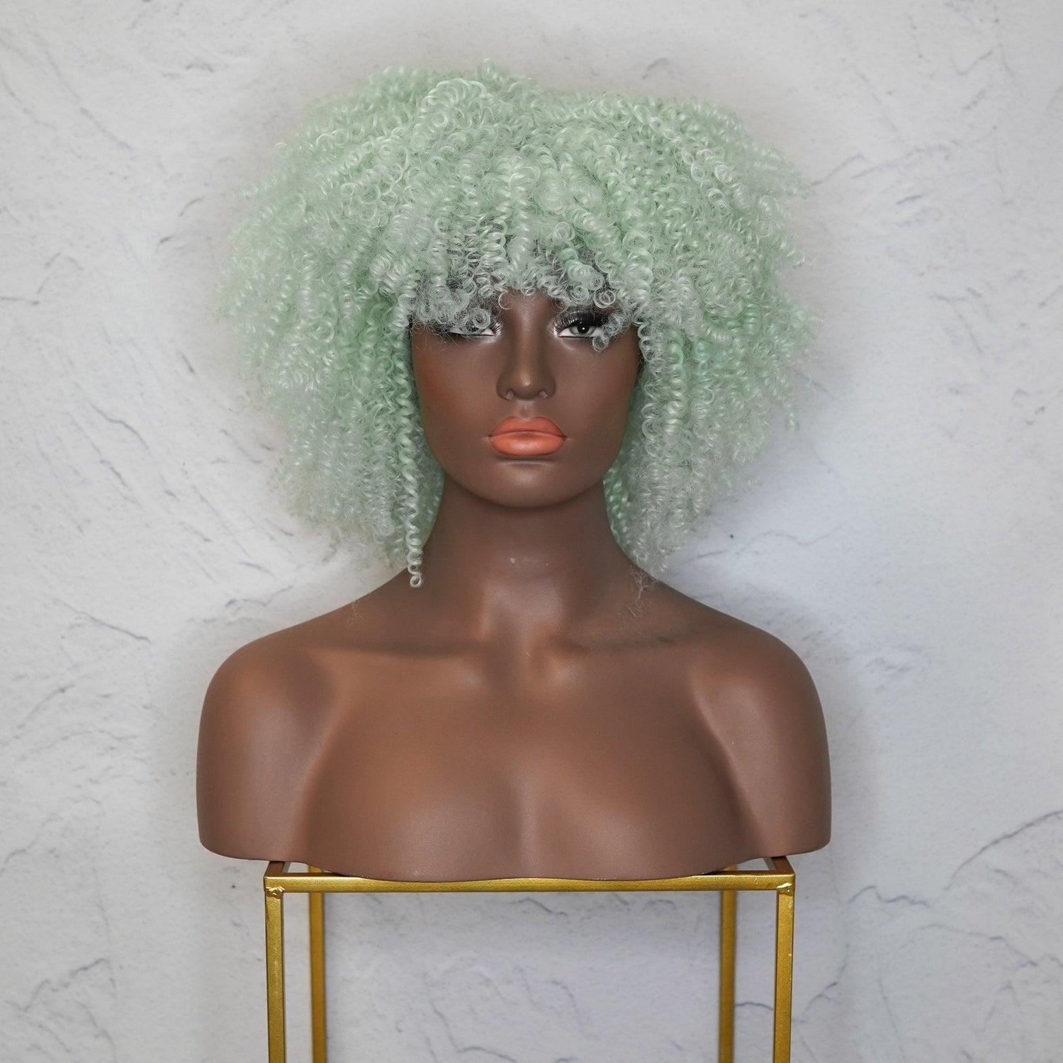 JAYDA Mint Blue Afro Curl Wig - Milk &amp; Honey Wigs