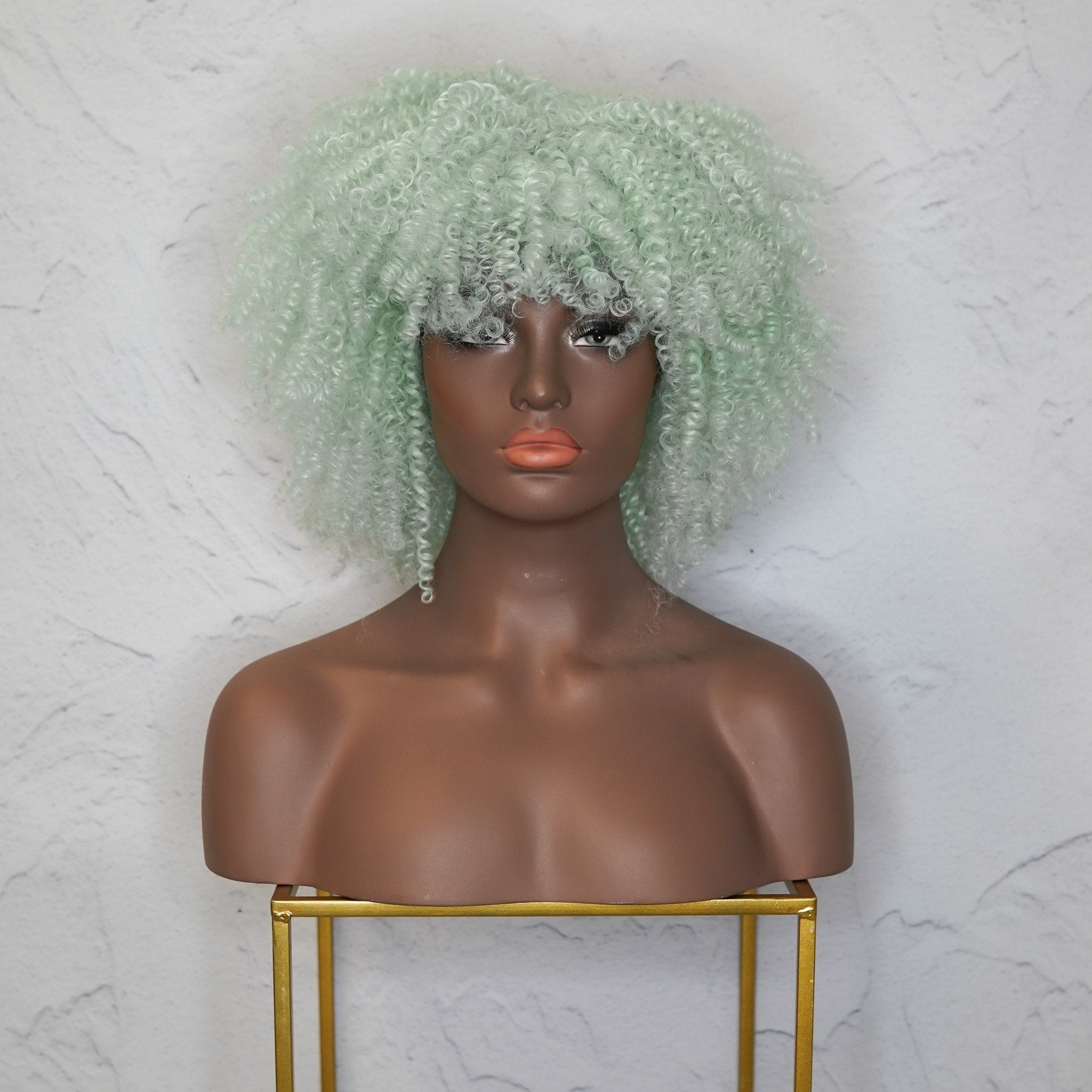 JAYDA Mint Blue Afro Curl Wig - Milk &amp; Honey Wigs