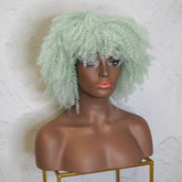 JAYDA Mint Blue Afro Curl Wig - Milk & Honey Wigs