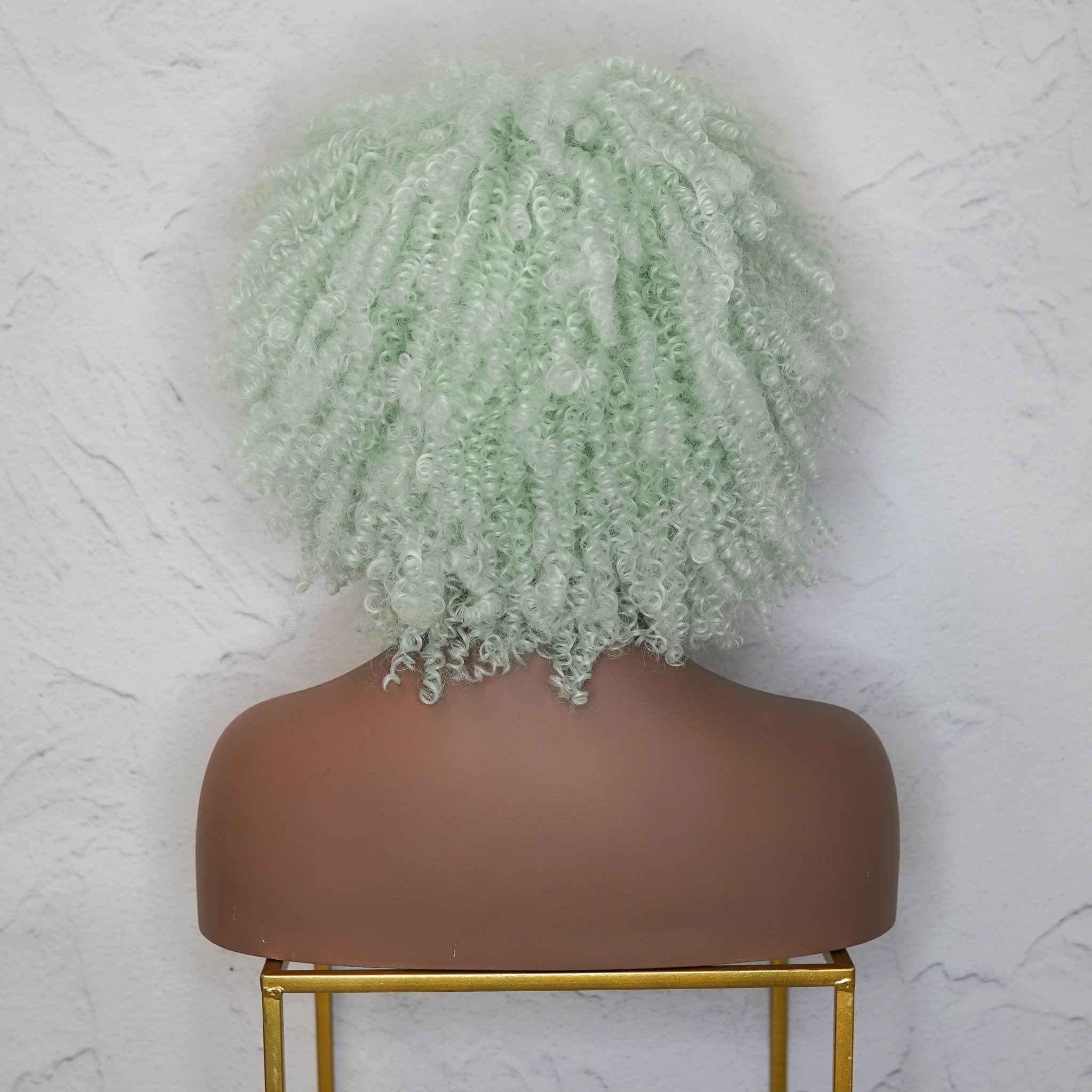 JAYDA Mint Blue Afro Curl Wig - Milk &amp; Honey Wigs
