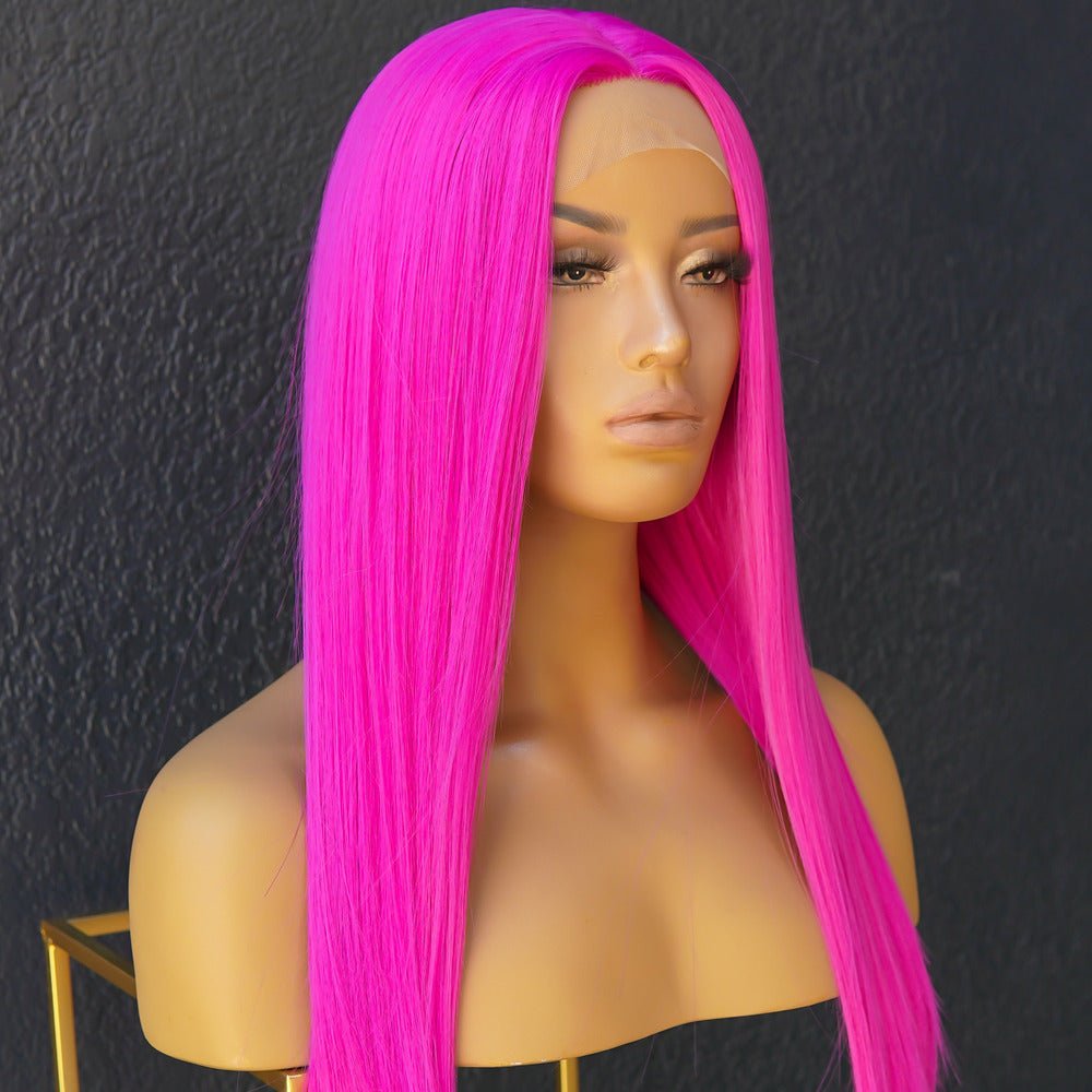 JENNER Hot Fuchsia Pink Hair 24 Inch Long Lace Front Wig