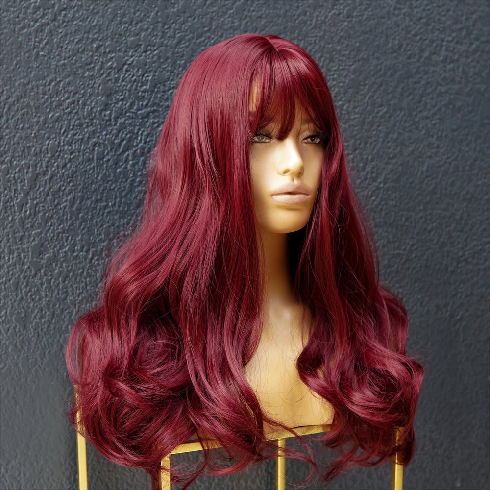 JESSICA Burgundy Fringe Wig - Milk &amp; Honey Wigs