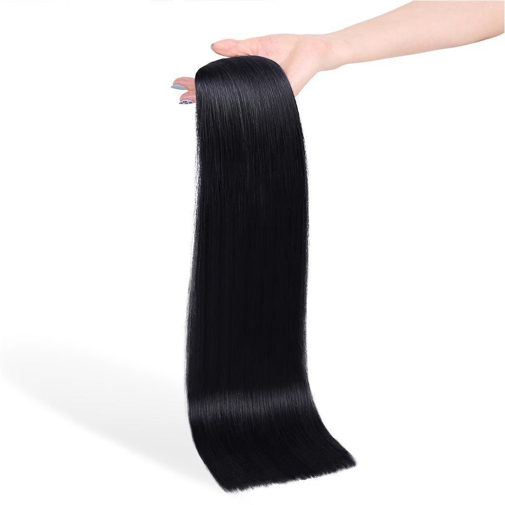 JET (1) Human Hair Clip In - Milk & Honey Wigs