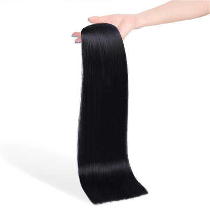 JET shade 1 human hair clip-in hair extensions | Milk &amp; Honey Wigs