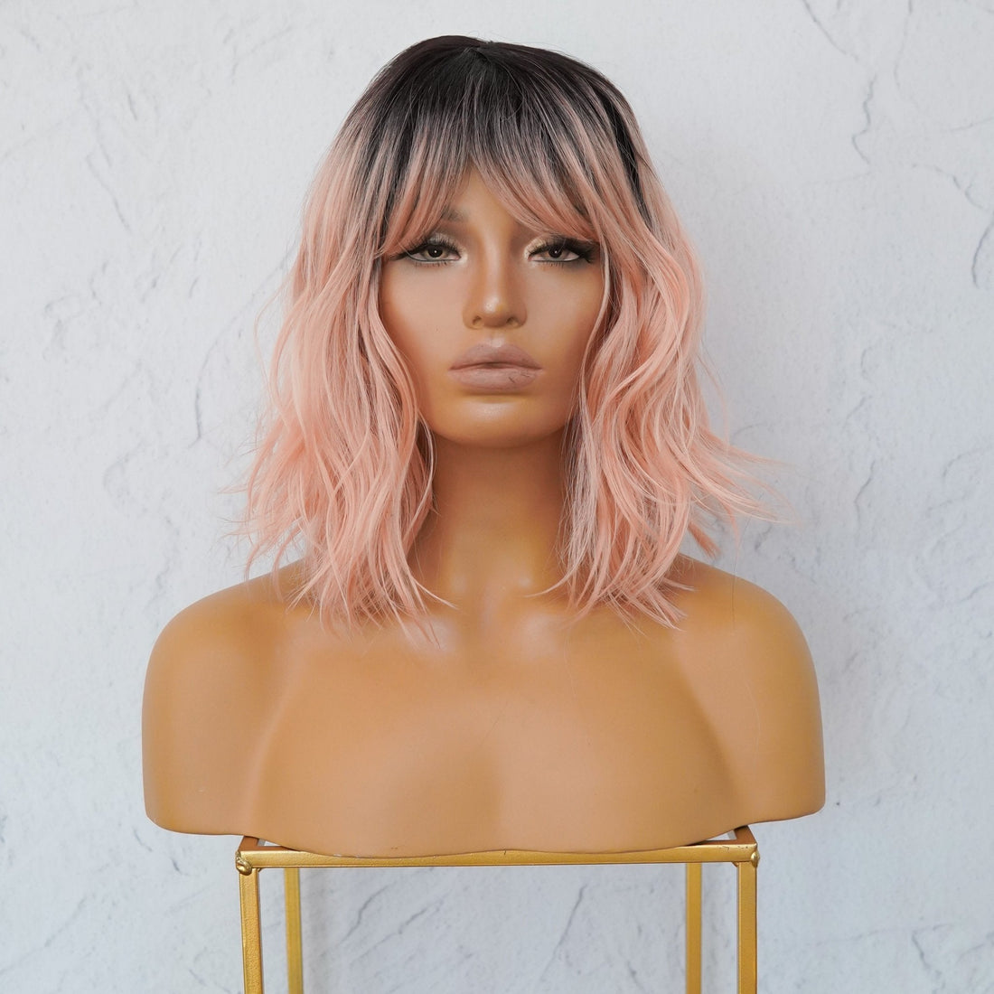 JORDAN Ombre Pink Bob Fringe Wig - Milk &amp; Honey Wigs