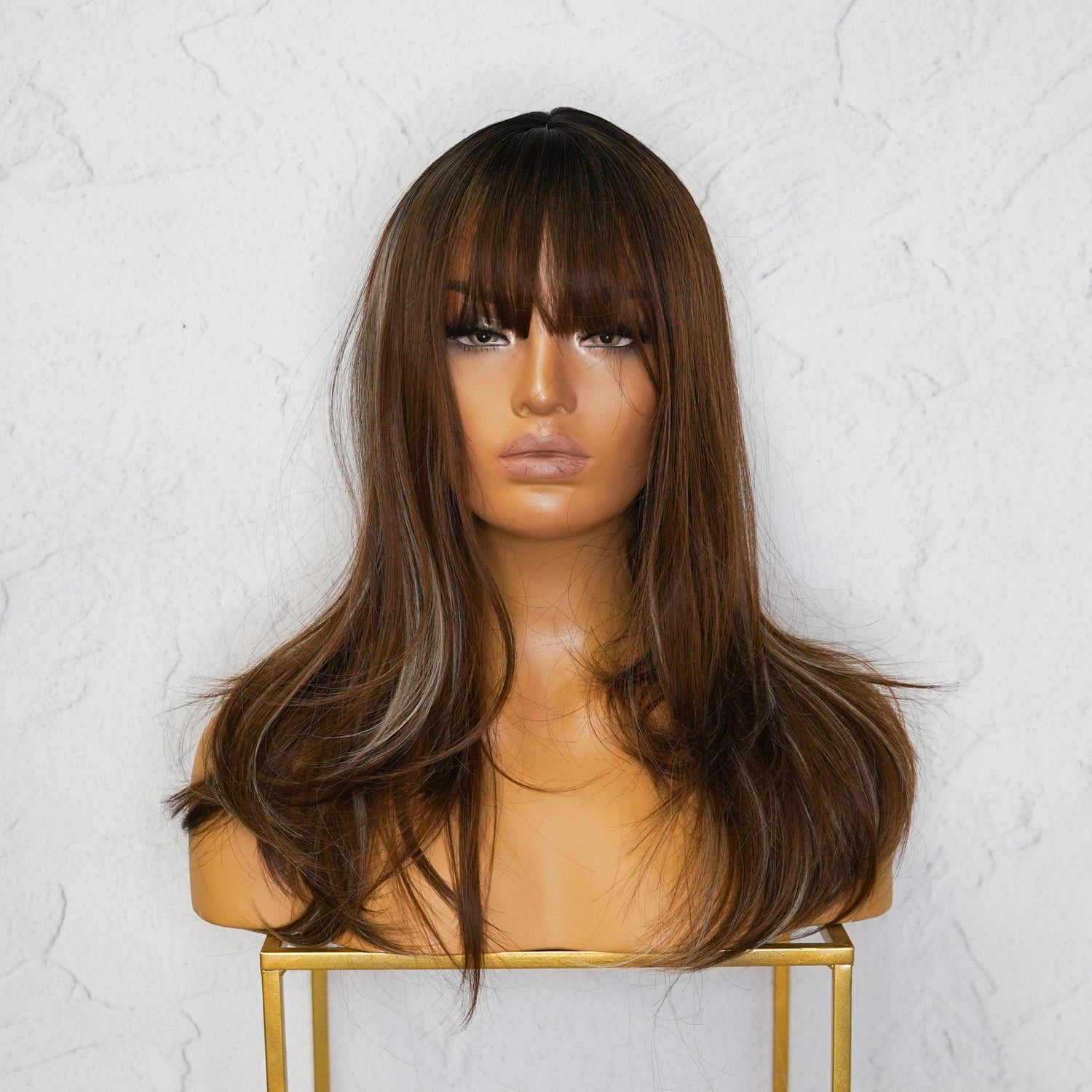 JUNE Brown 18&quot; Fringe Wig - Milk &amp; Honey Wigs