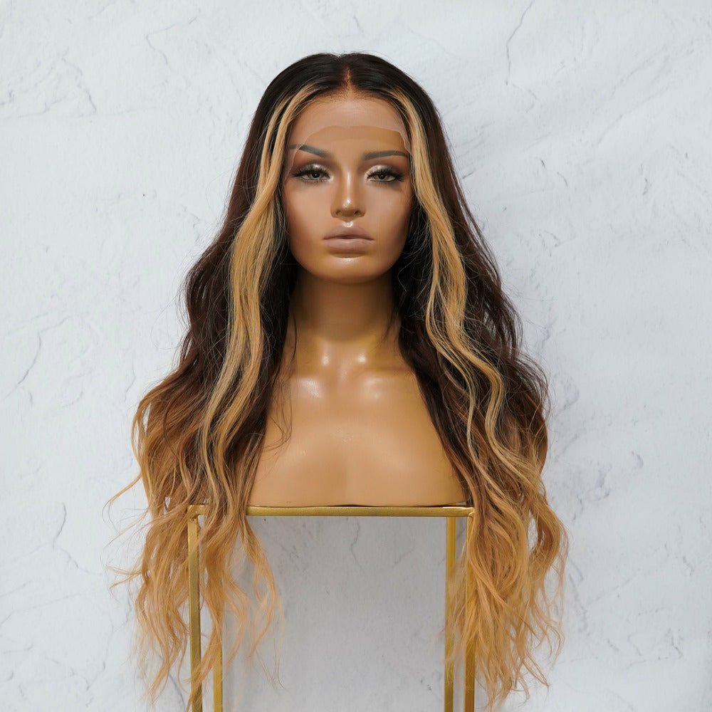 KARINA Brown Human Hair Lace Front Wig - Milk &amp; Honey Wigs