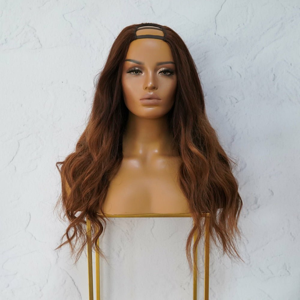 KATIE Ombre Brown Human Hair U Part Wig - Milk & Honey