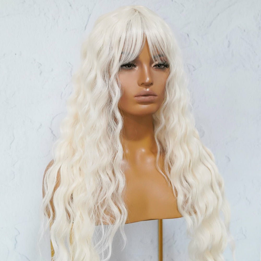 KAYLA White Blonde Fringe Wig - Milk & Honey
