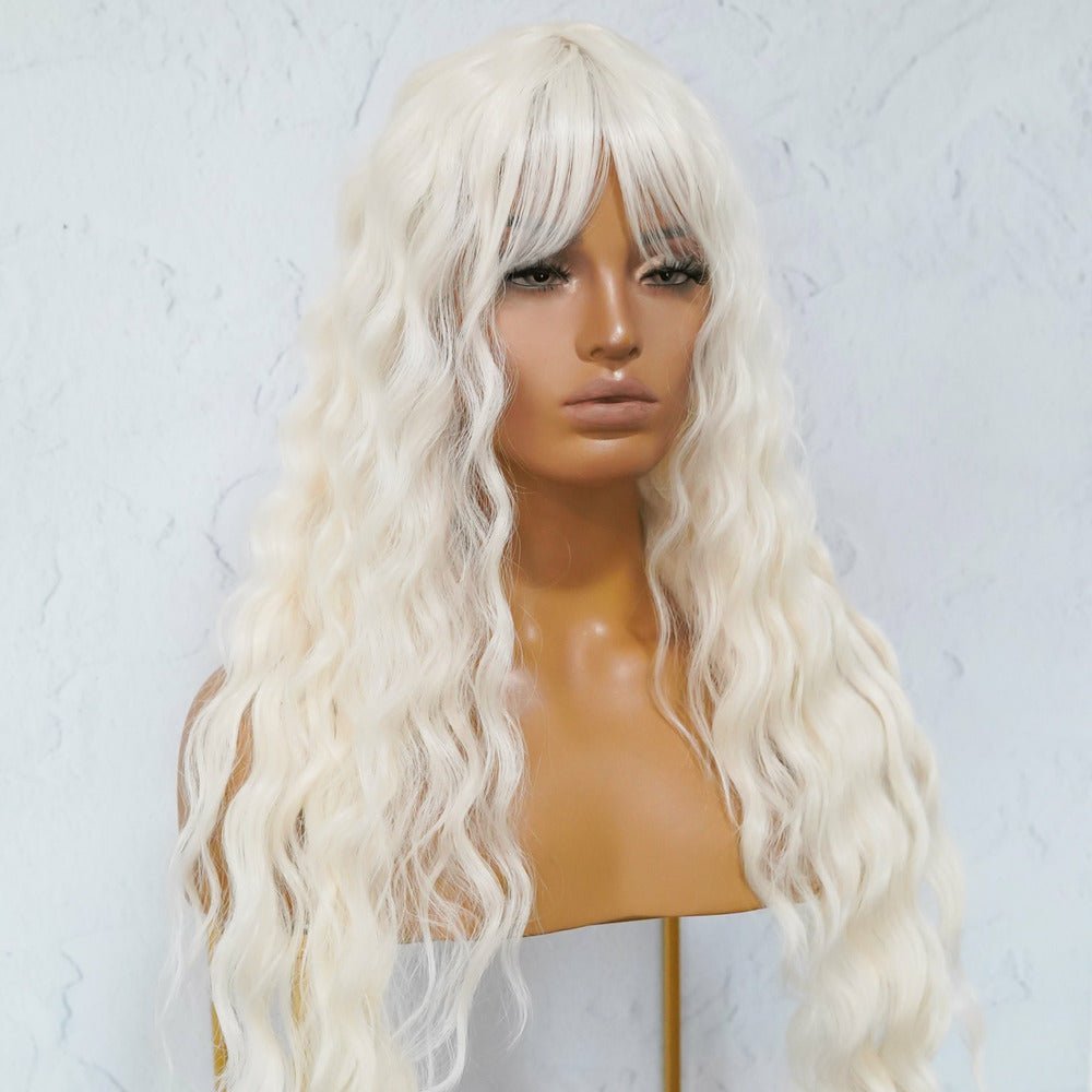 KAYLA White Blonde Fringe Wig - Milk & Honey