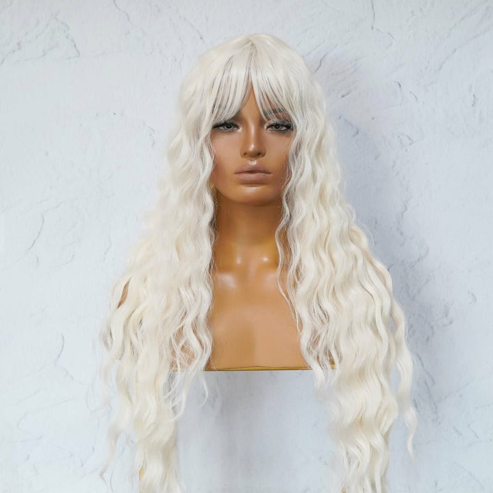 KAYLA White Blonde Fringe Wig - Milk & Honey
