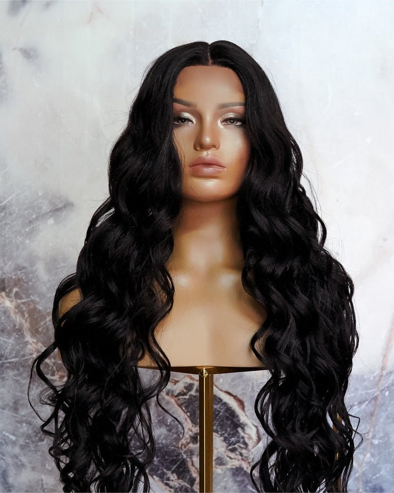 KEHLANI Black 30" Lace Front Wig - Milk & Honey
