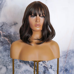 KELLY Dark Brown Fringe Wig - Milk & Honey