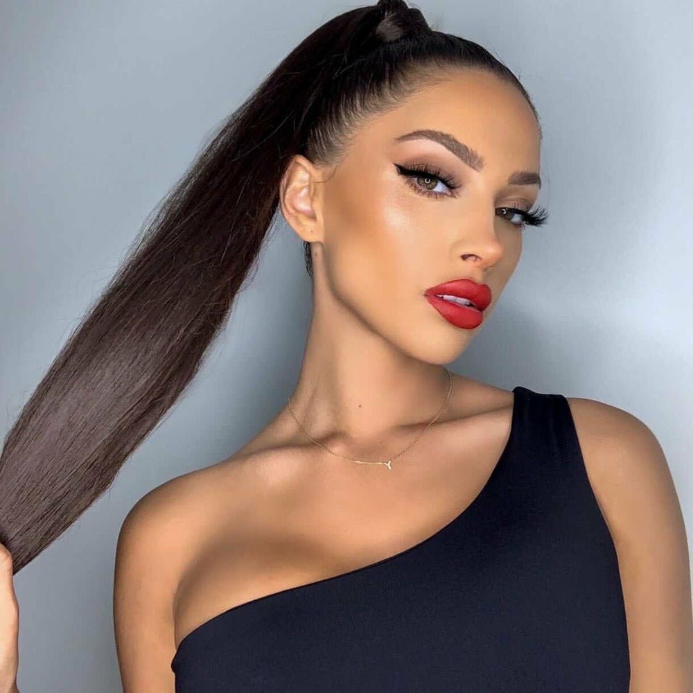 KIRA synthetic straight ponytail, 26 inch | Milk &amp; Honey Wigs