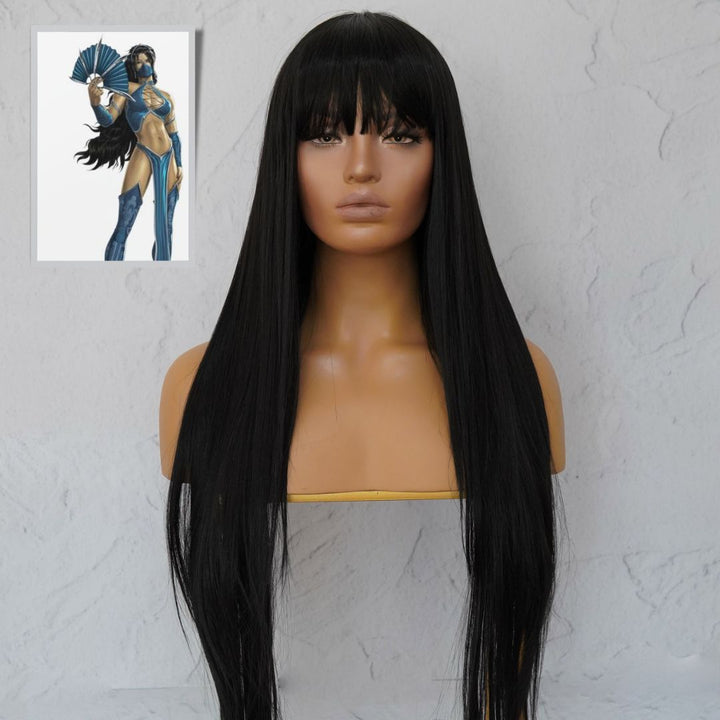 KITANA MORTAL KOMBAT COSPLAY - MONTANA Black Fringe Wig - Milk & Honey