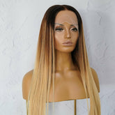 LANIE Ombre Brown Human Hair Lace Front Wig - Milk & Honey Wigs